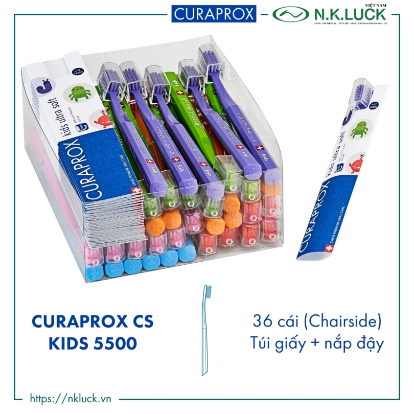 Curaprox CS Kids 5500 Ultra Soft (Hộp chairside 36 cây)