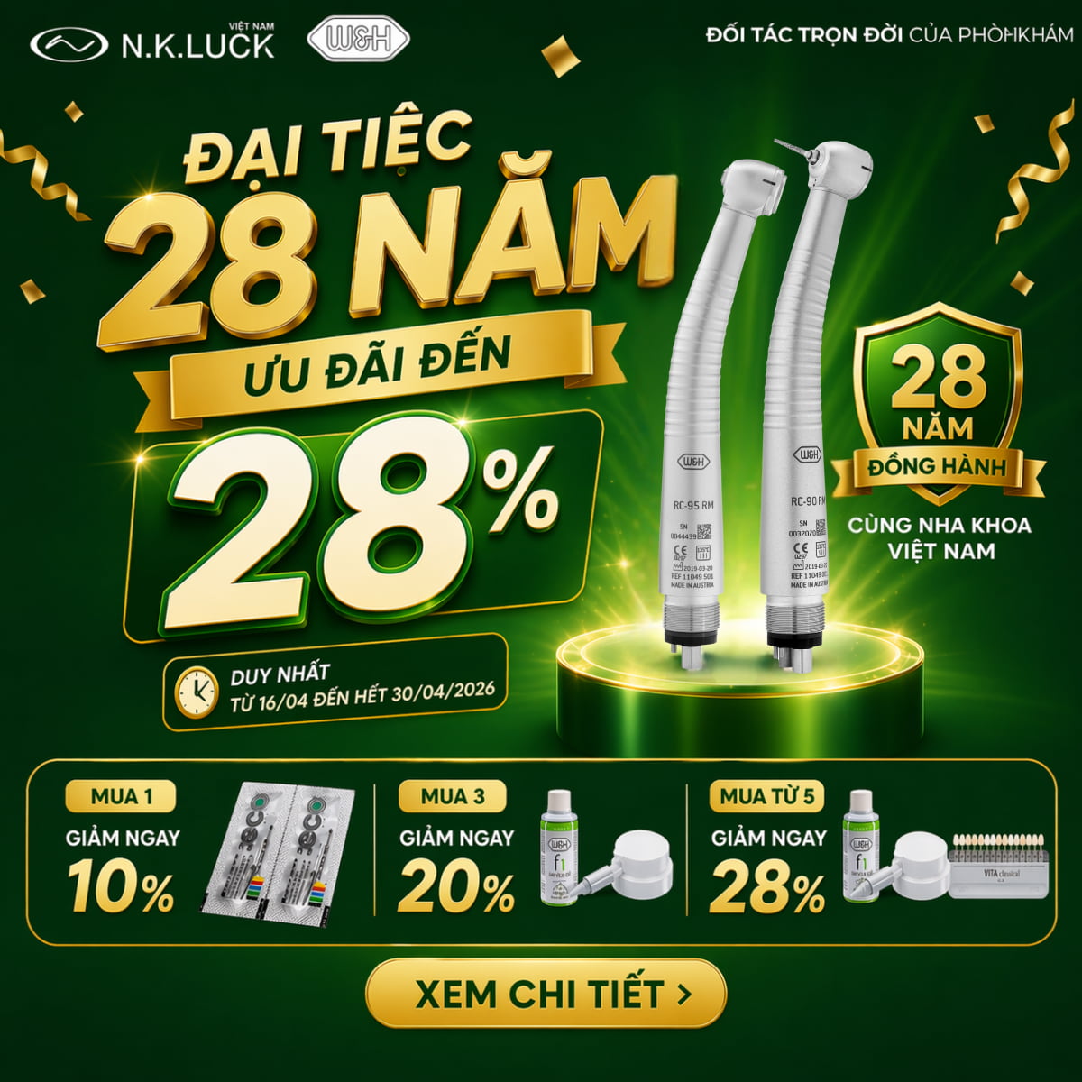 Đại tiệc 28 năm tay khoan cũng WH và NKLUCK