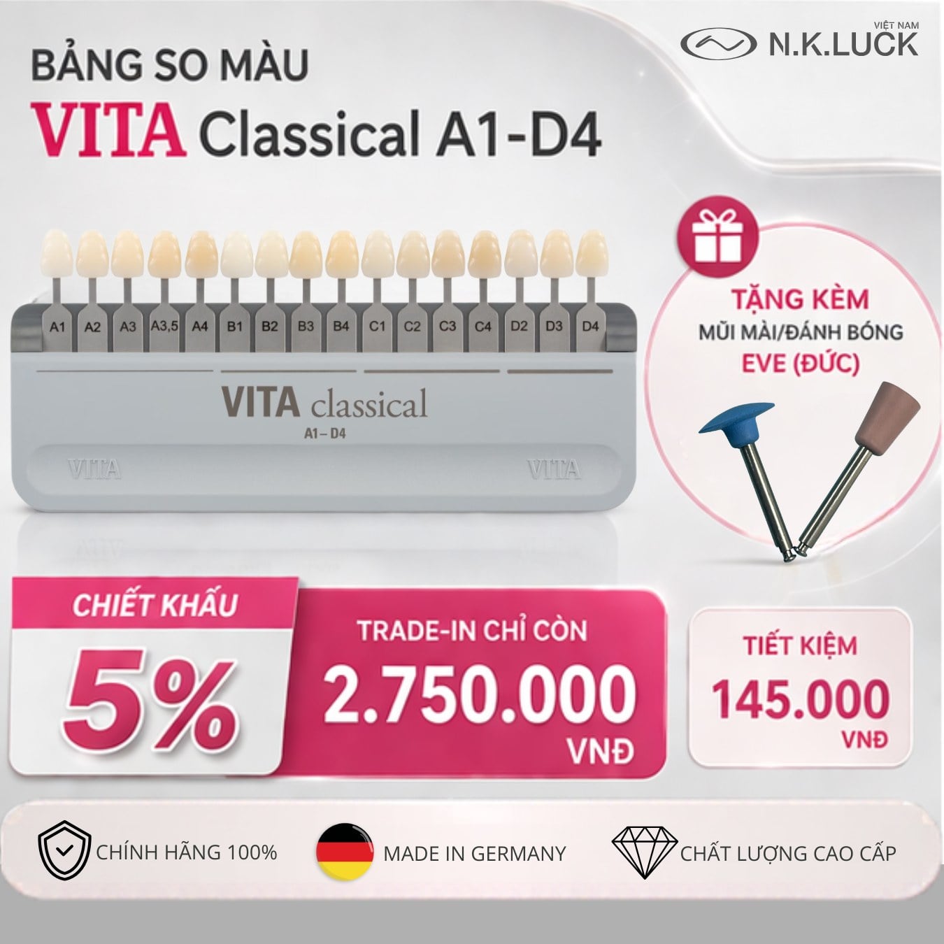 Chương trình Trade-in Bảng so màu VITA: Thu cũ đổi mới - Tặng quà chuẩn Đức
