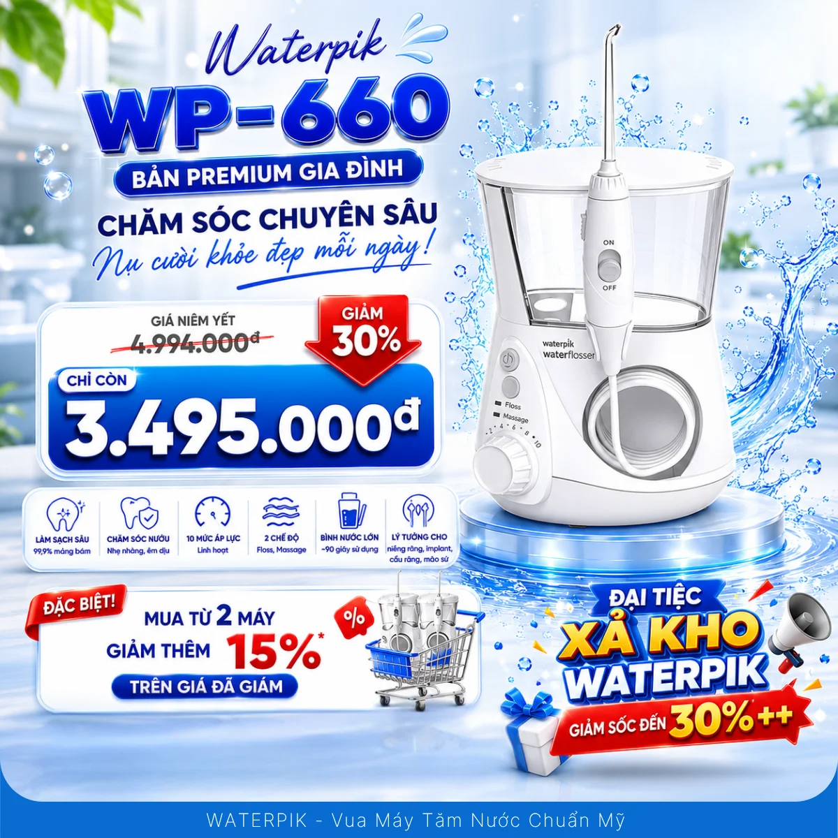 Đại tiệc xả kho Waterpik