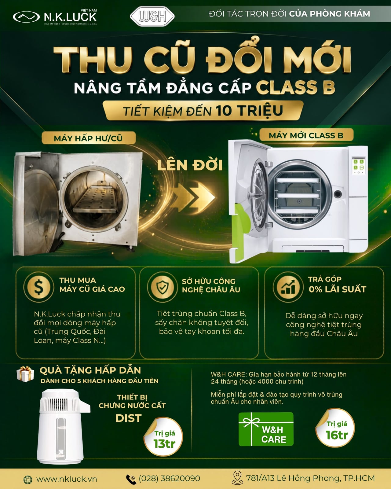 Đổi máy hấp lấy máy hấp W&H