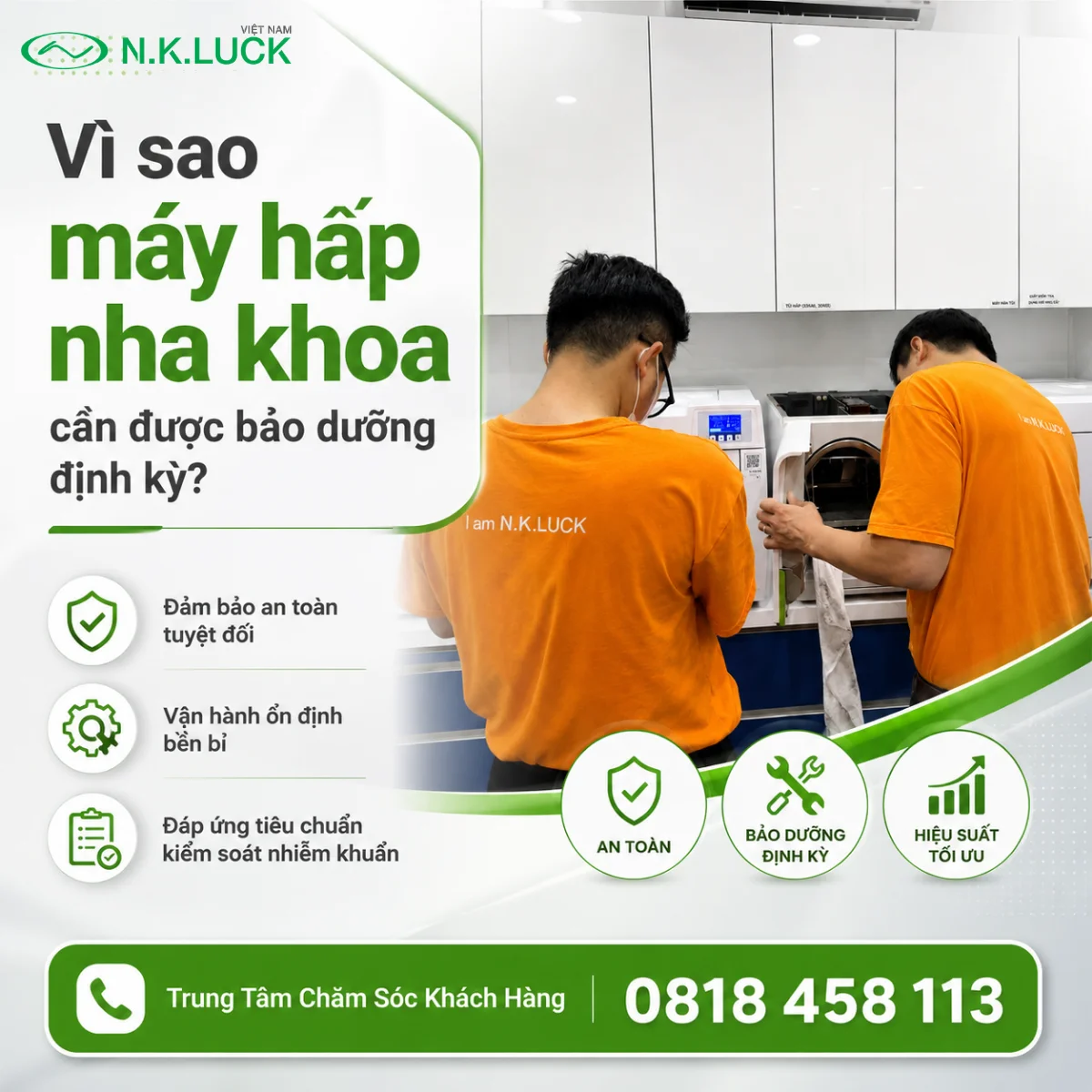 Dịch vụ bảo dưỡng máy hấp nha khoa định kỳ tại N.K.Luck