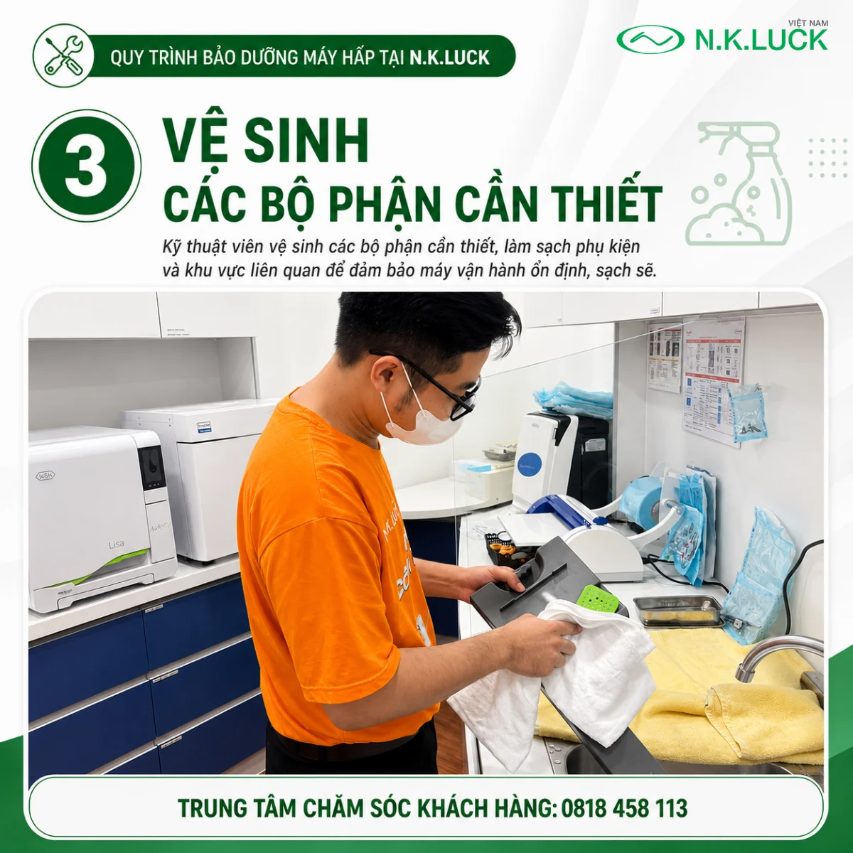 Dịch vụ bảo dưỡng máy hấp nha khoa định kỳ tại N.K.Luck