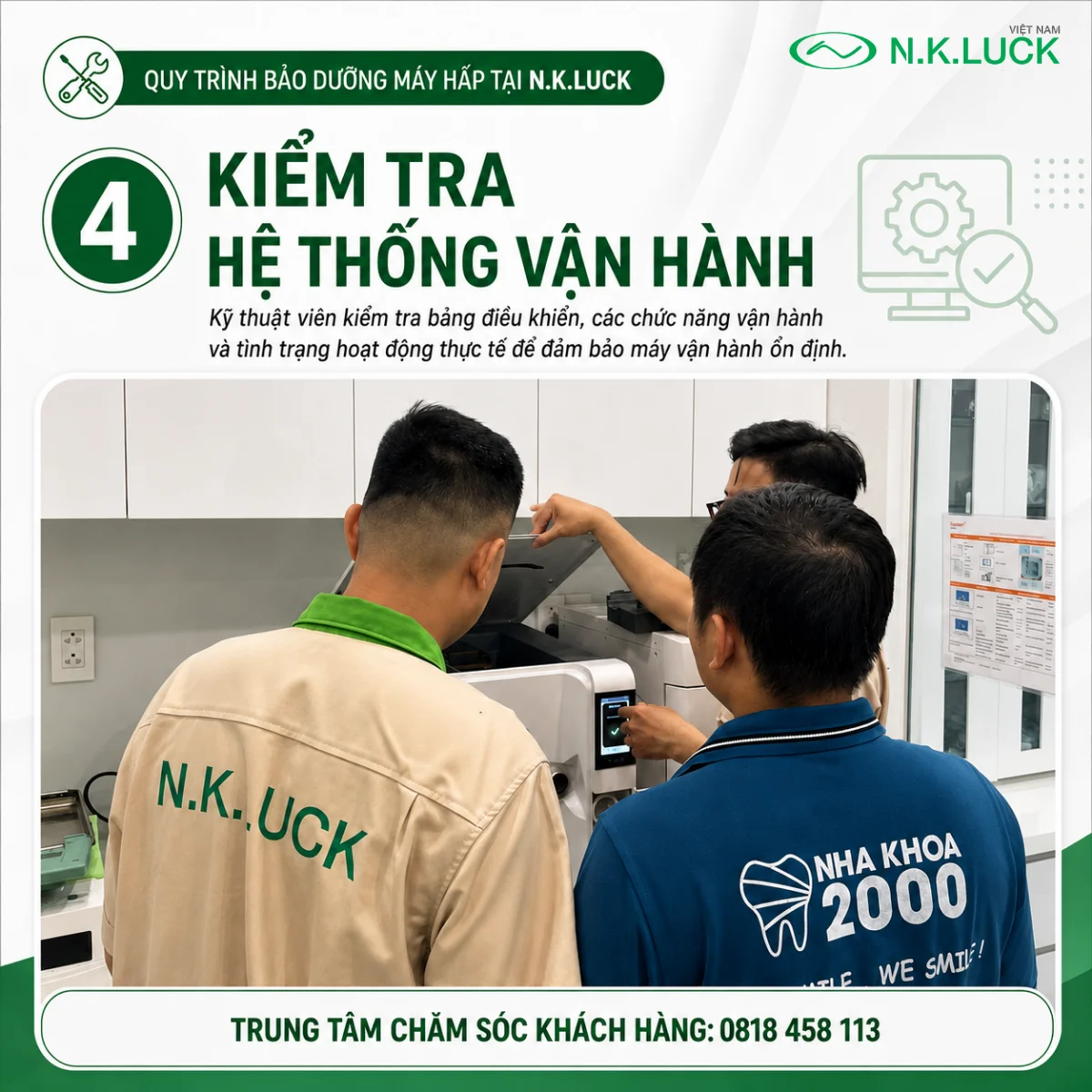 Dịch vụ bảo dưỡng máy hấp nha khoa định kỳ tại N.K.Luck