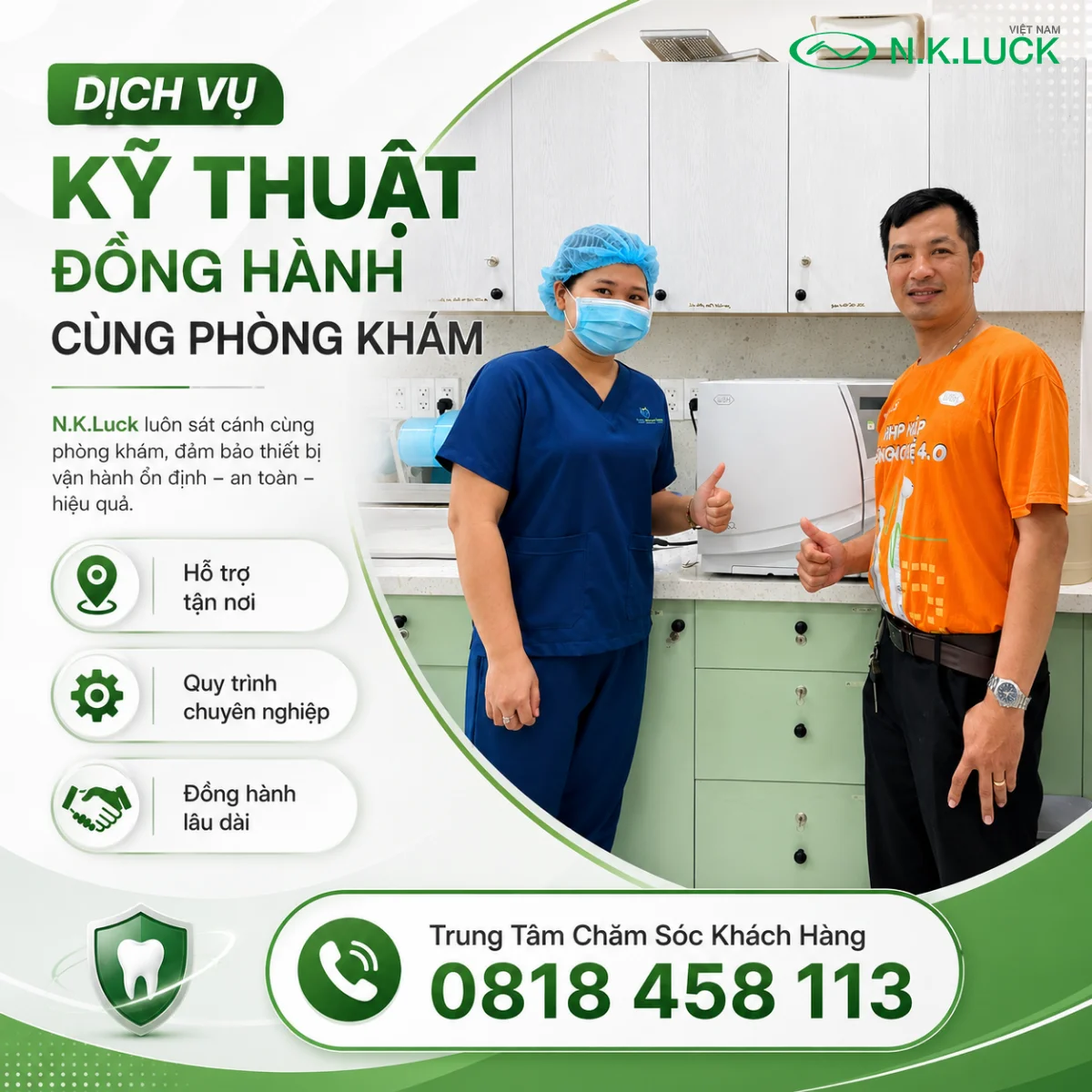 Dịch vụ bảo dưỡng máy hấp nha khoa định kỳ tại N.K.Luck