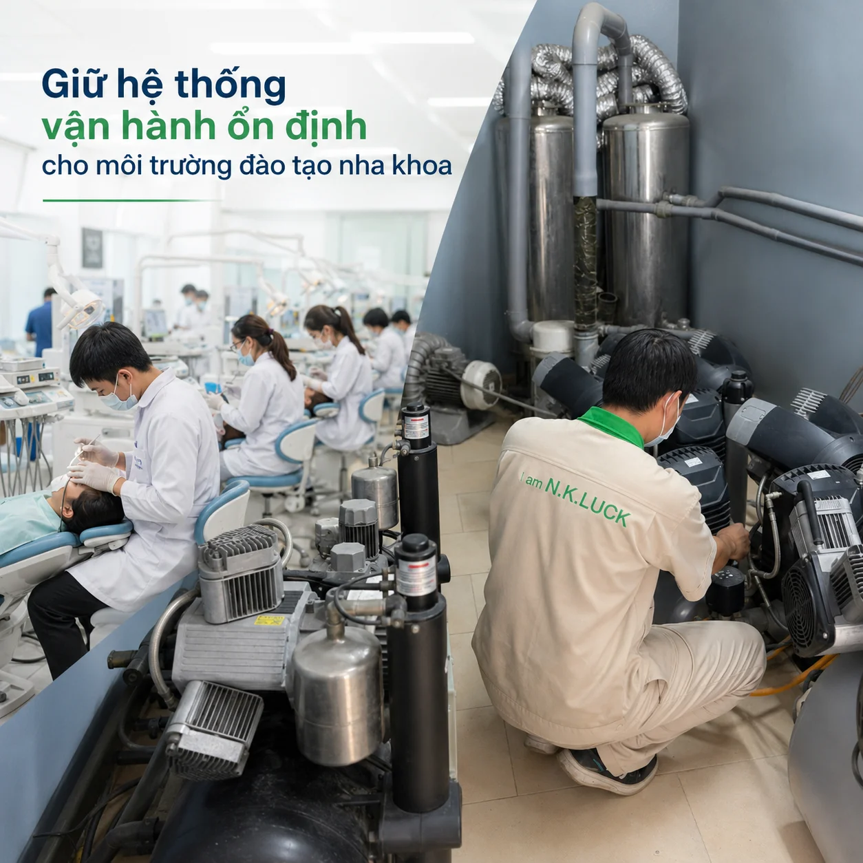 N.K.Luck Việt Nam thực hiện bảo trì hệ thống thiết bị tại Khoa Răng Hàm Mặt - Đại học Quốc tế Hồng Bàng