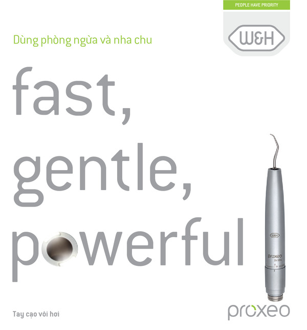 Tay cạo vôi hơi Proxeo có thiết kế gọn nhẹ, dễ kết nối