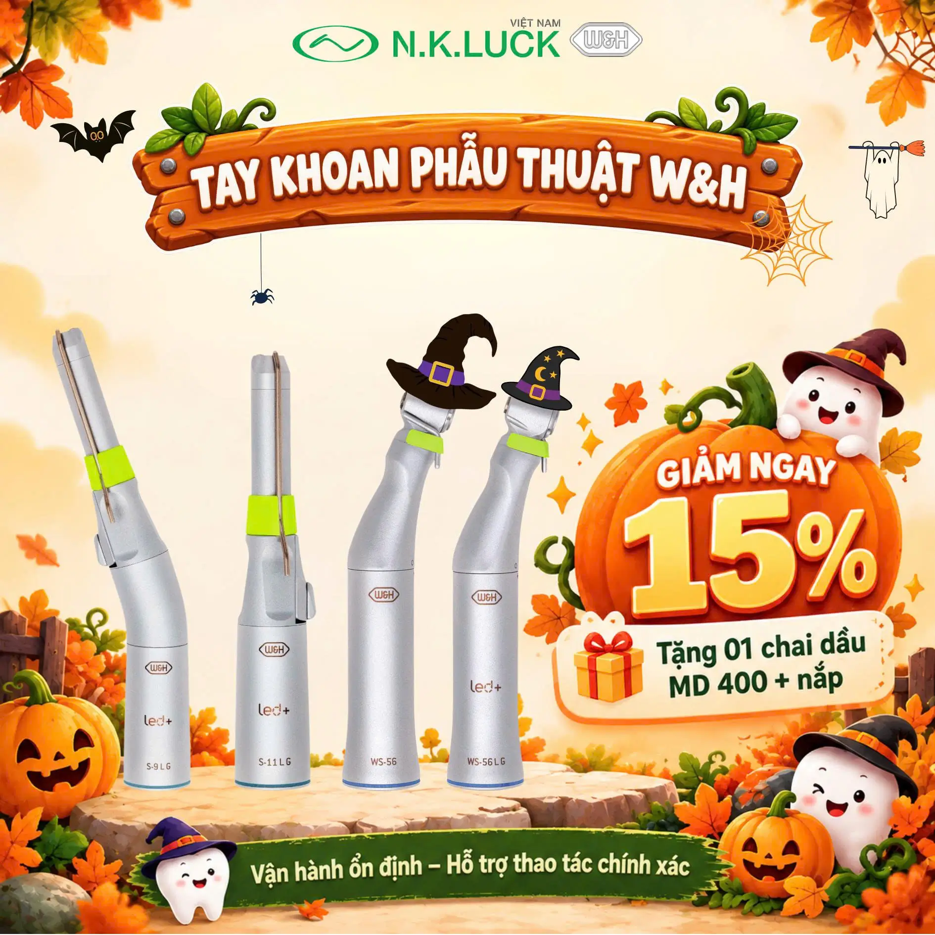 HALLOWEEN SALE 2026 – ƯU ĐÃI THIẾT BỊ NHA KHOA ĐẾN 28% TẠI N.K.LUCK