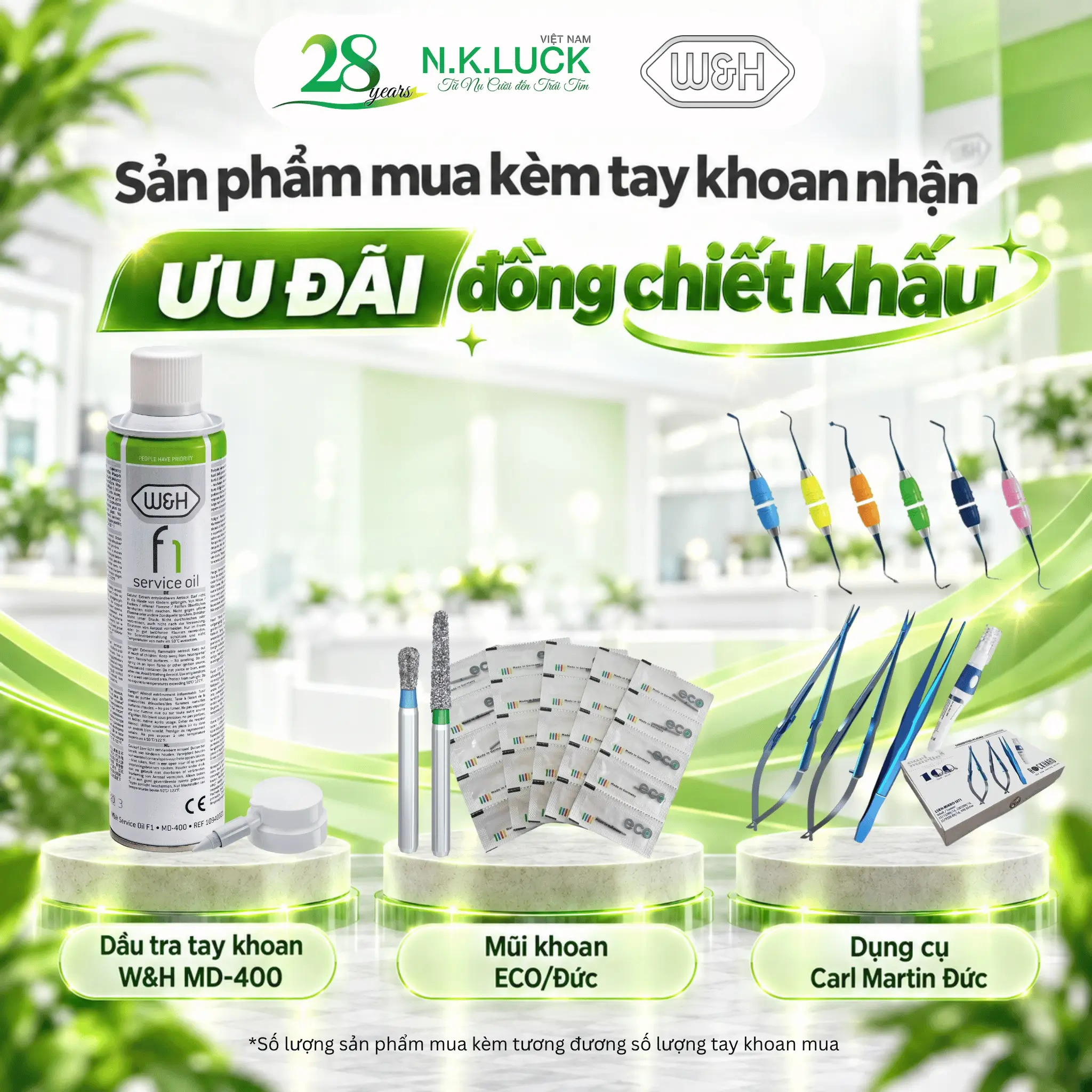 Mua tay khoan W&H – Nhận ưu đãi đồng chiết khấu cho sản phẩm mua kèm